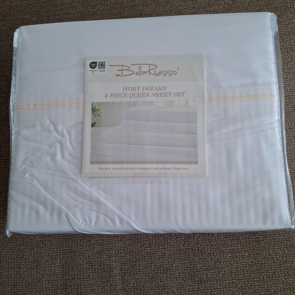 Bella Russo Ivory Dreams 4 Piece Queen Sheet Set